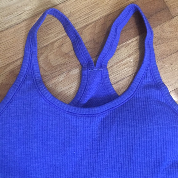 Lululemon purple ribbed tank with built in bra - Picture 5 of 6